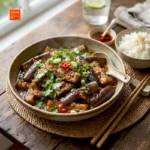 Eggplants in garlic sauce