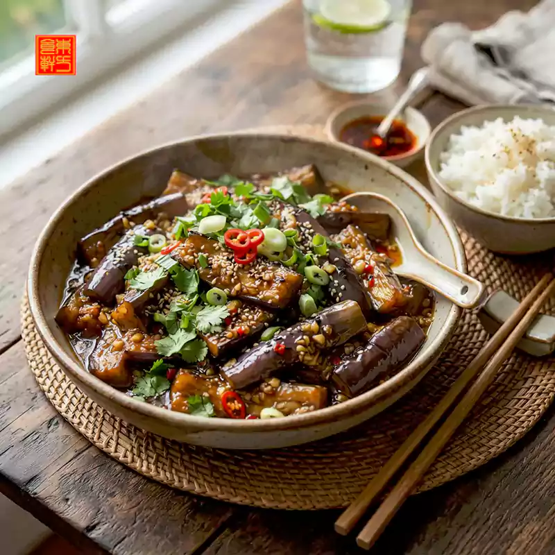 Eggplants in garlic sauce